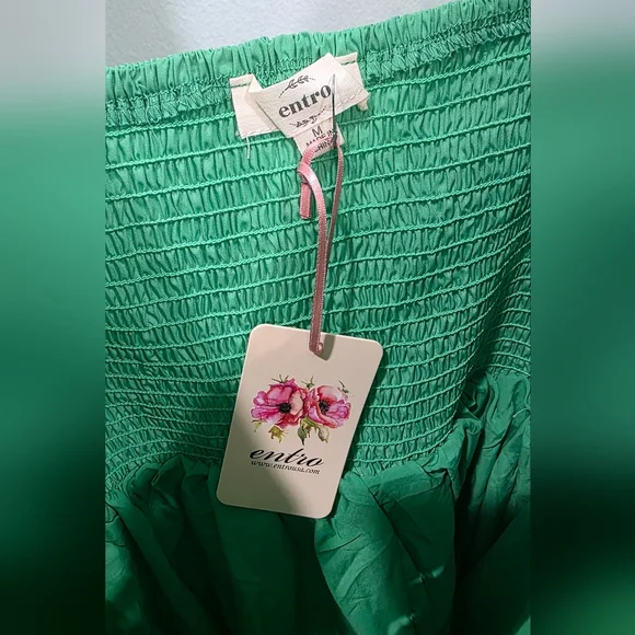 Entro Vibrant Green Midi Dress with Puff Sleeves - Picture 7 of 8